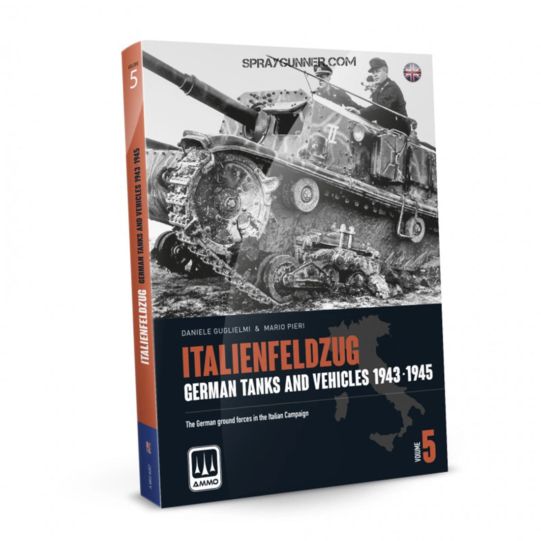 AMMO by MIG Publications - ITALIENFELDZUG book covering German tanks and vehicles from 1943-1945 in the Italian campaign, featuring historical insights and modeling techniques.