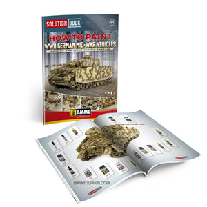 AMMO by MIG How to Paint WWII German Mid-War Vehicles SOLUTION BOOK 21 (Multilingual Book) - SprayGunner