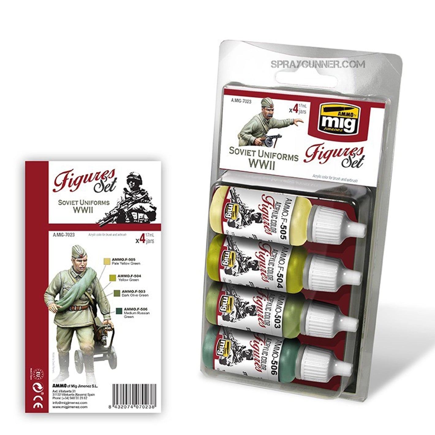 AMMO by MIG Acrylic Sets - SOVIET UNIFORMS WWII SET - SprayGunner