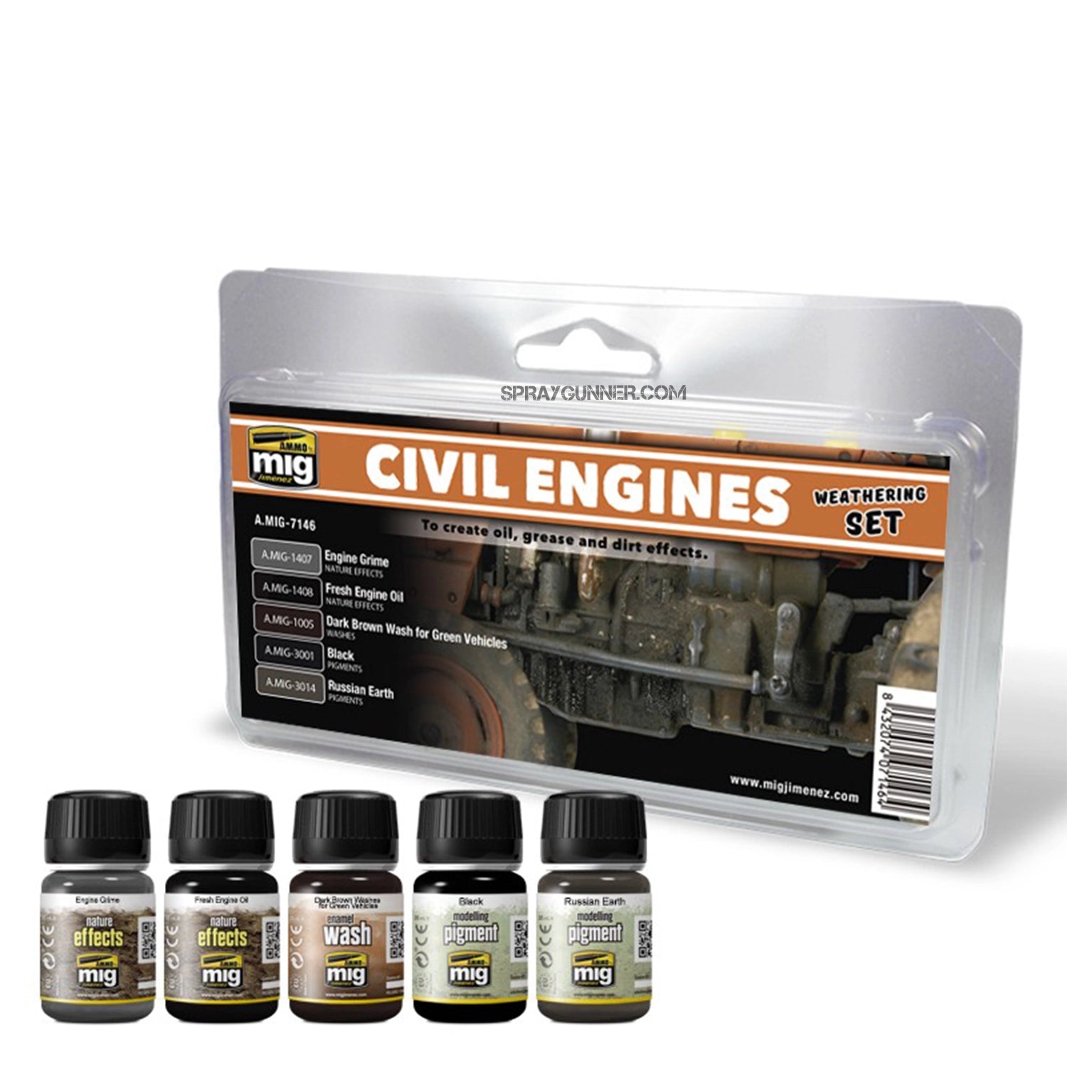 AMMO by MIG Civil Engines Weathering Set - SprayGunner