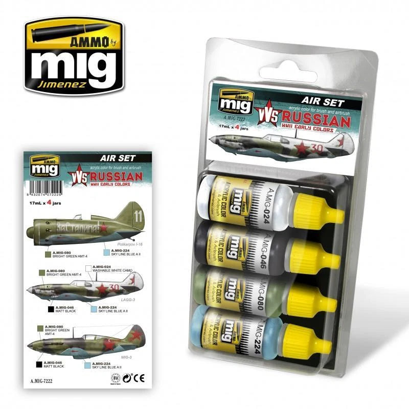 AMMO by MIG Acrylic Sets - VVS WWII RUSSIAN EARLY AIRCRAFT