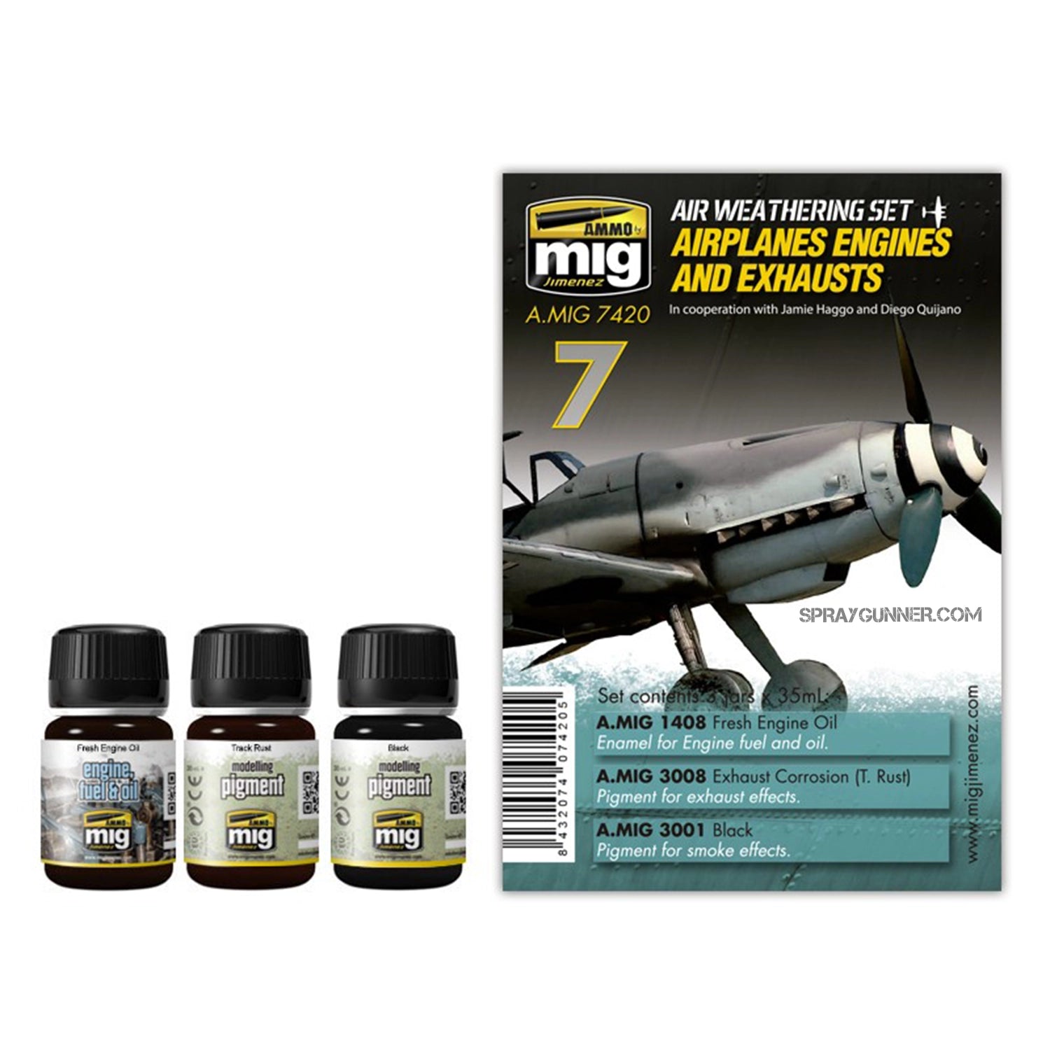 AMMO by MIG Aircraft Panel Line Wash Sets Airplane Engines and Exhausts - SprayGunner