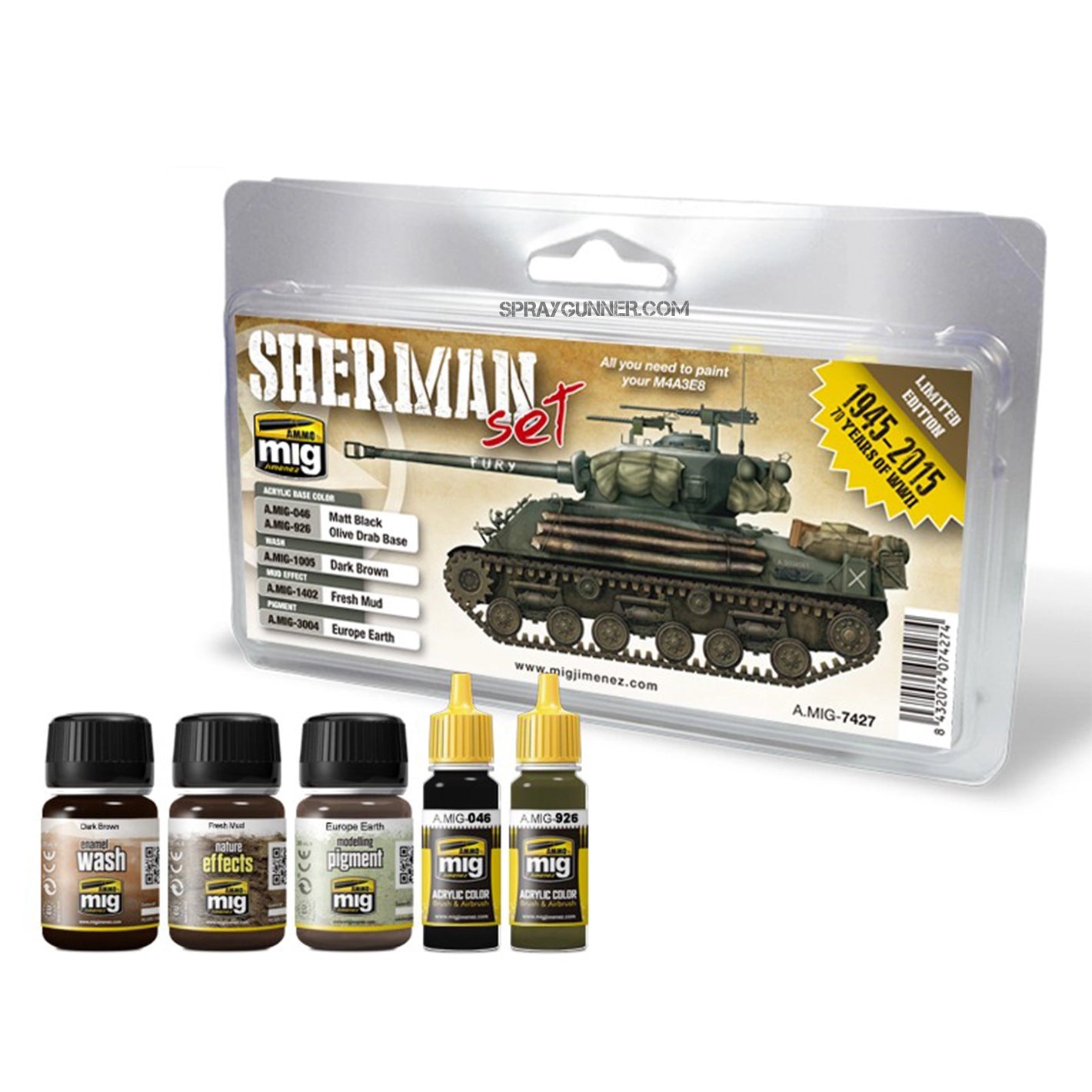 AMMO by MIG Weathering Starter Sets Fury Sherman Set - SprayGunner