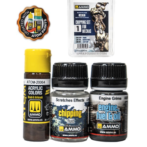 AMMO by MIG Chipping Set for Mechas with ATOM paint