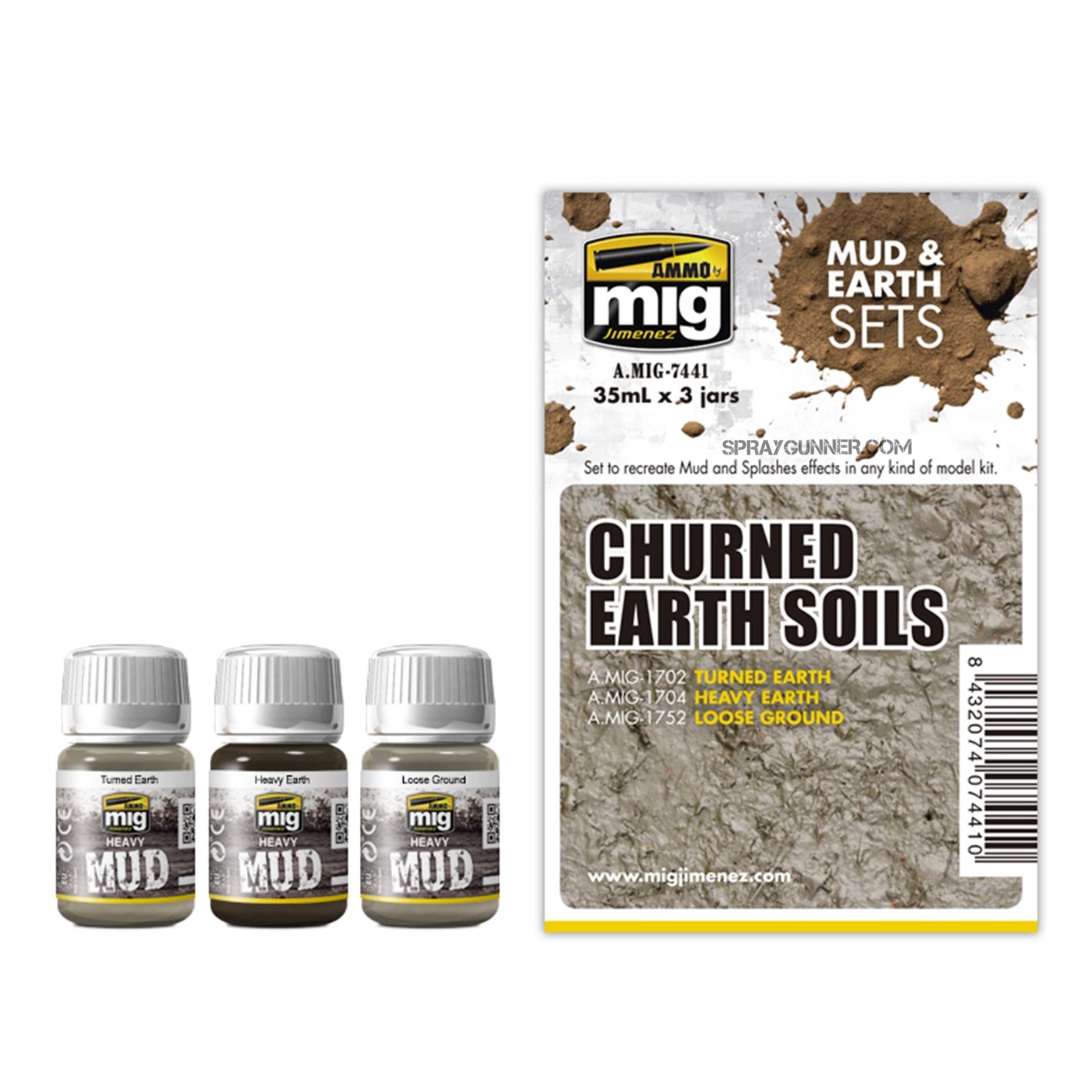 AMMO by MIG Enamel Earth & Mud Sets Churned Earth Soils - SprayGunner