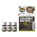 AMMO by MIG Enamel Earth & Mud Sets Glossy Wet Mud Soils - SprayGunner