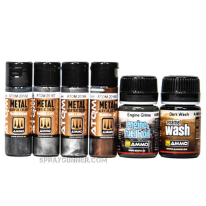 AMMO by MIG Jet Engines Colors and Weathering Set with ATOM