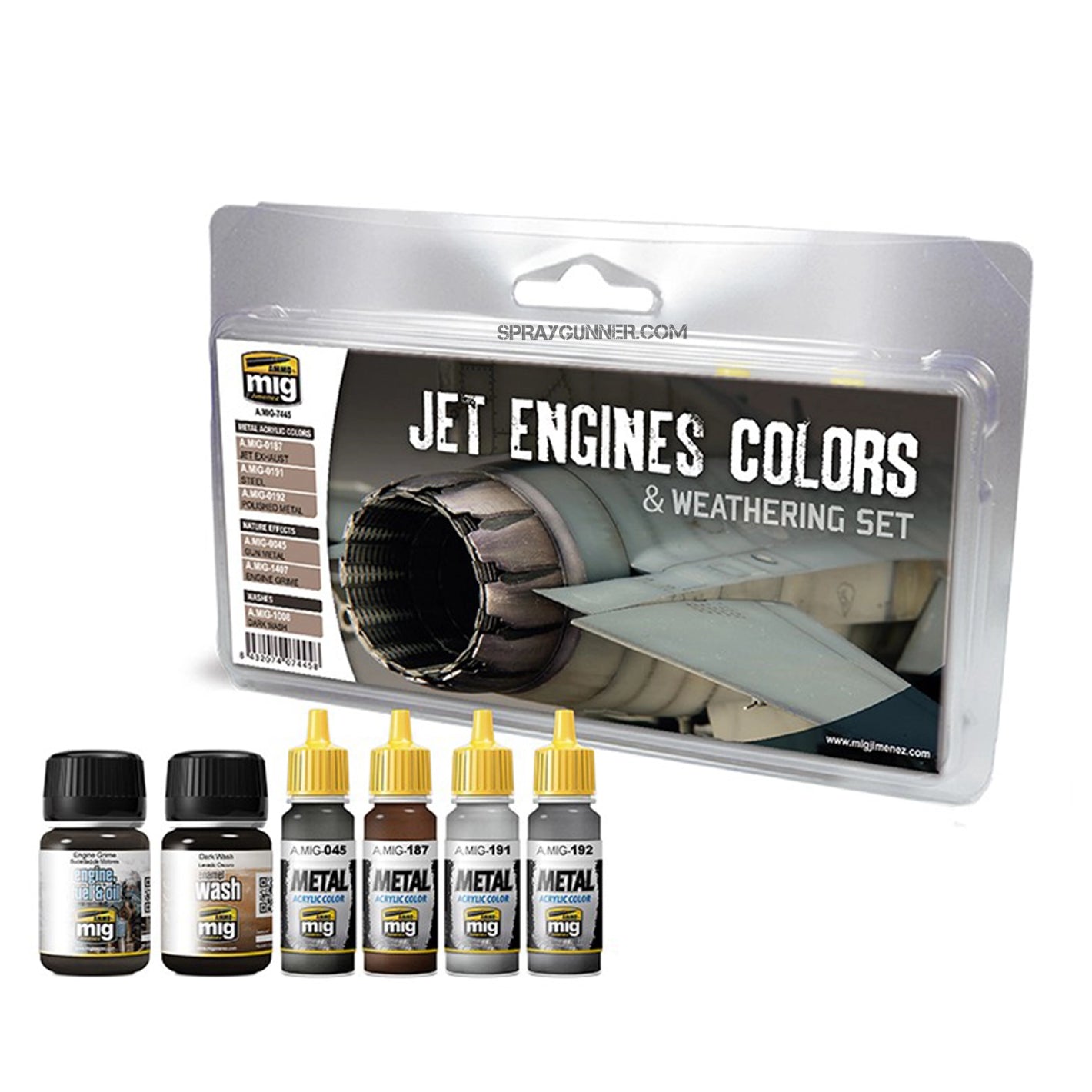 AMMO by MIG Jet Engines Colors and Weathering Set - SprayGunner