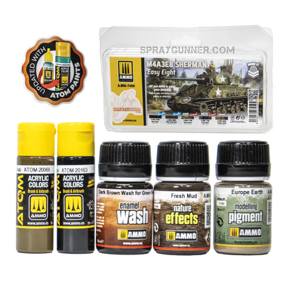 AMMO by MIG M4A3E8 Sherman Easy Eight Set with ATOM paint - SprayGunner