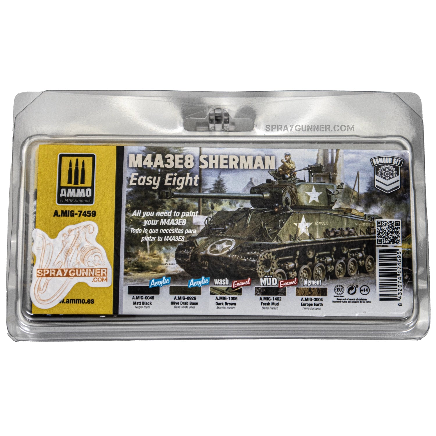 AMMO by MIG M4A3E8 Sherman Easy Eight Set with ATOM paint - SprayGunner