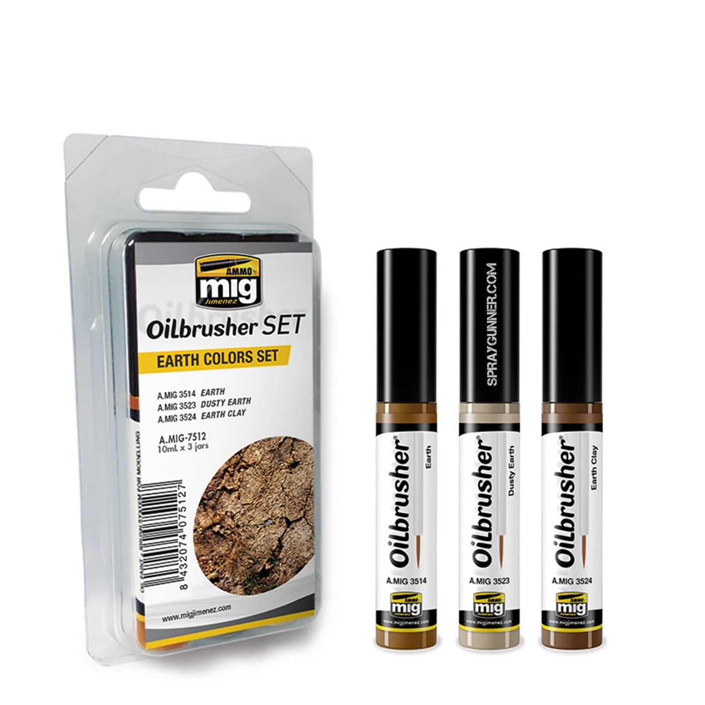 AMMO by MIG Oilbrusher EARTH COLORS SET - SprayGunner