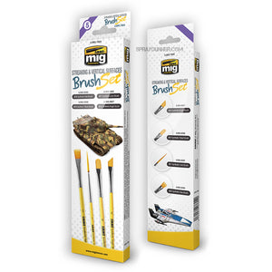 AMMO by MIG Brush Sets - Streaking and Vertical Surfaces Brush Set