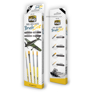 AMMO by MIG Brush Sets - Panel Lines and Fading Brush Set - SprayGunner