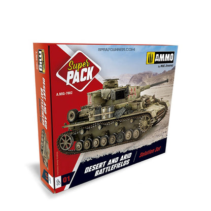 AMMO by MIG Weathering Sets Super Pack Desert & Arid Battefields - SprayGunner