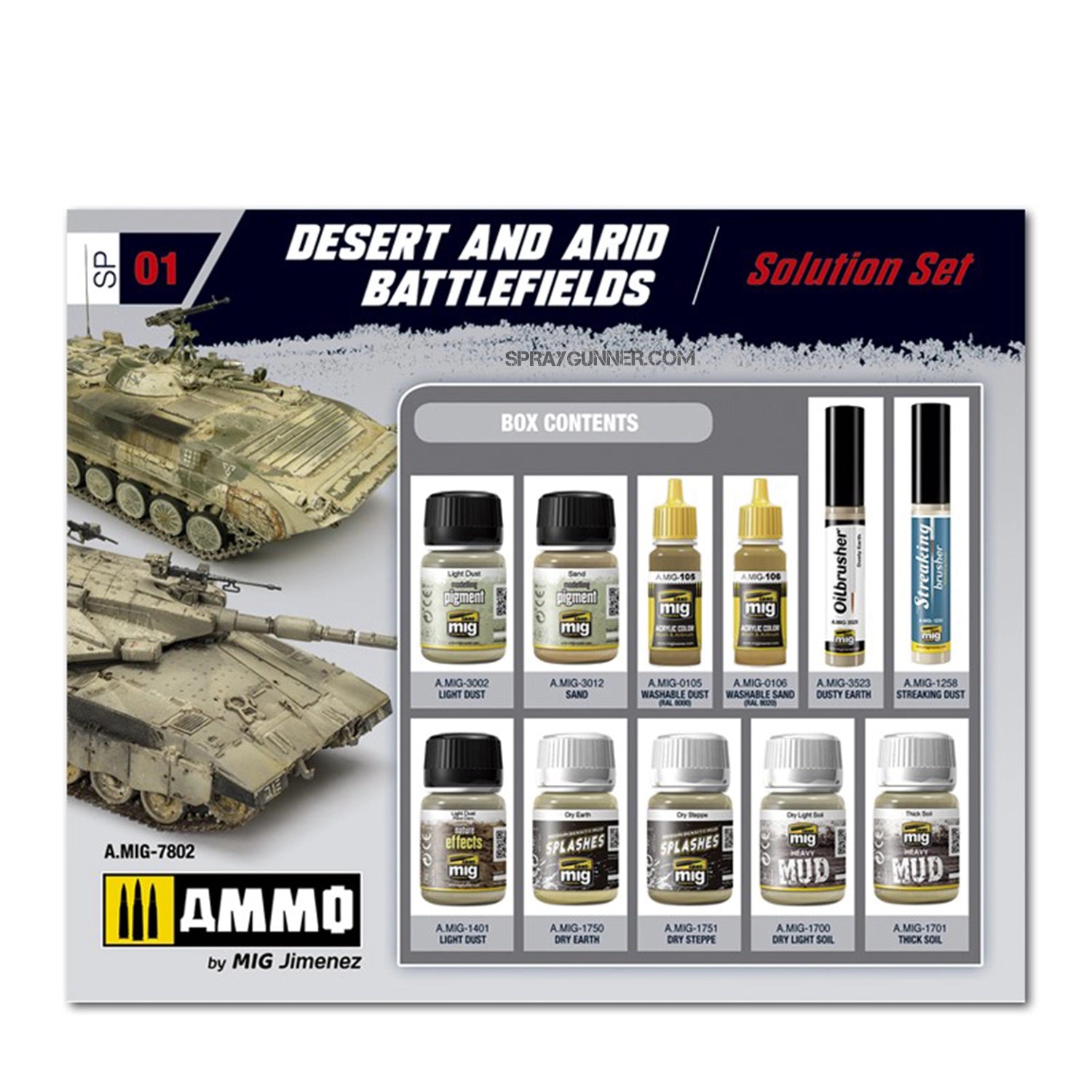 AMMO by MIG Weathering Sets Super Pack Desert & Arid Battefields - SprayGunner