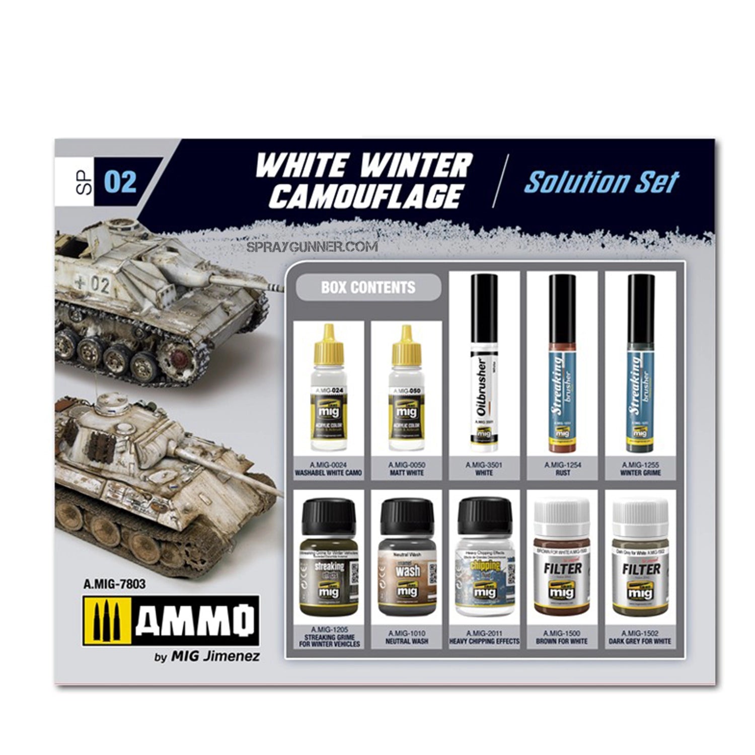 AMMO by MIG Weathering Sets Super Pack White Winter Camouflage - SprayGunner