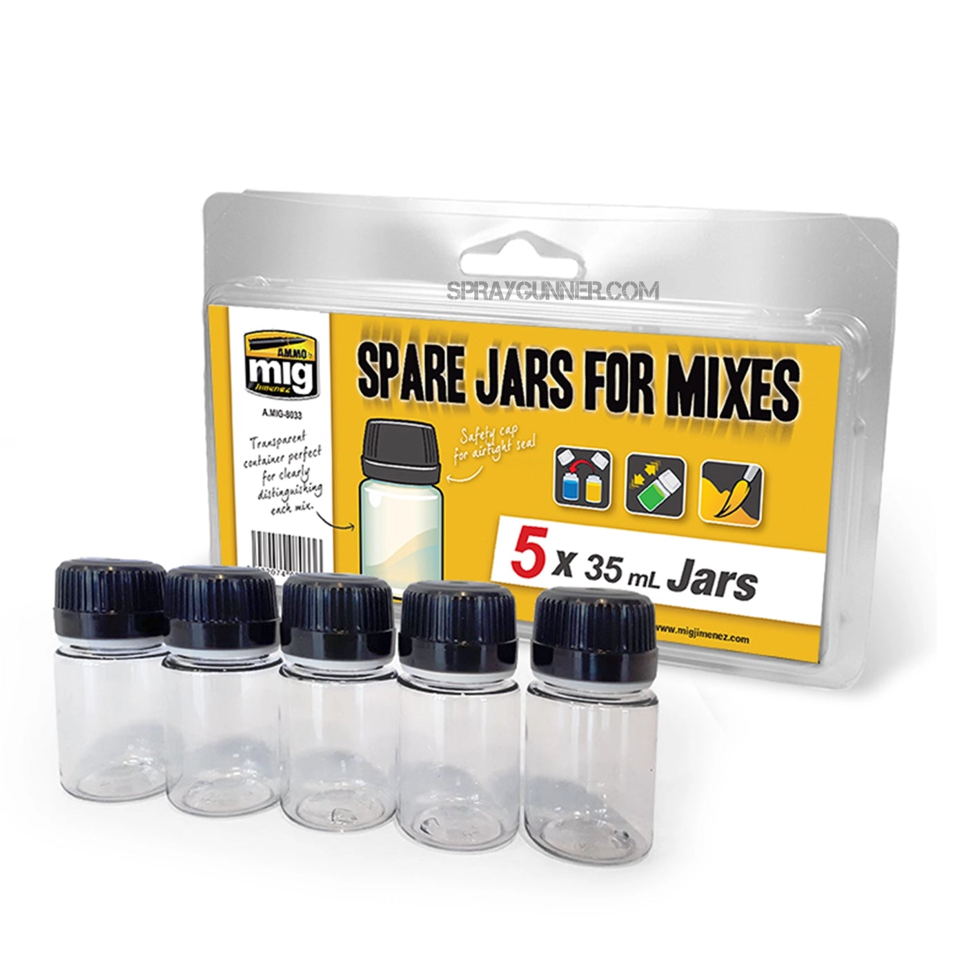 AMMO by MIG Accesorios Tarros de Repuesto para Mezclas (5 tarros de 35ml)