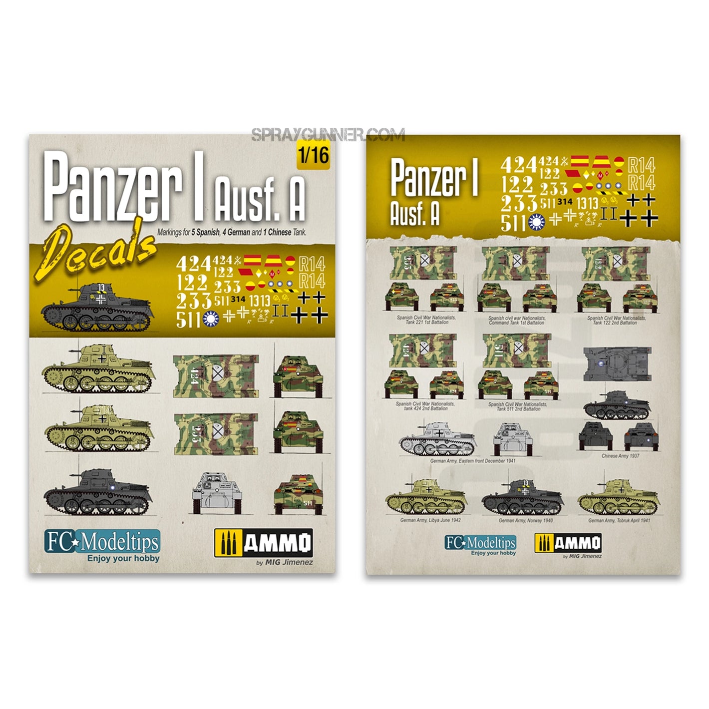 AMMO by MIG Decal Sheets - Panzer I AUSF. A. Decals 1/16