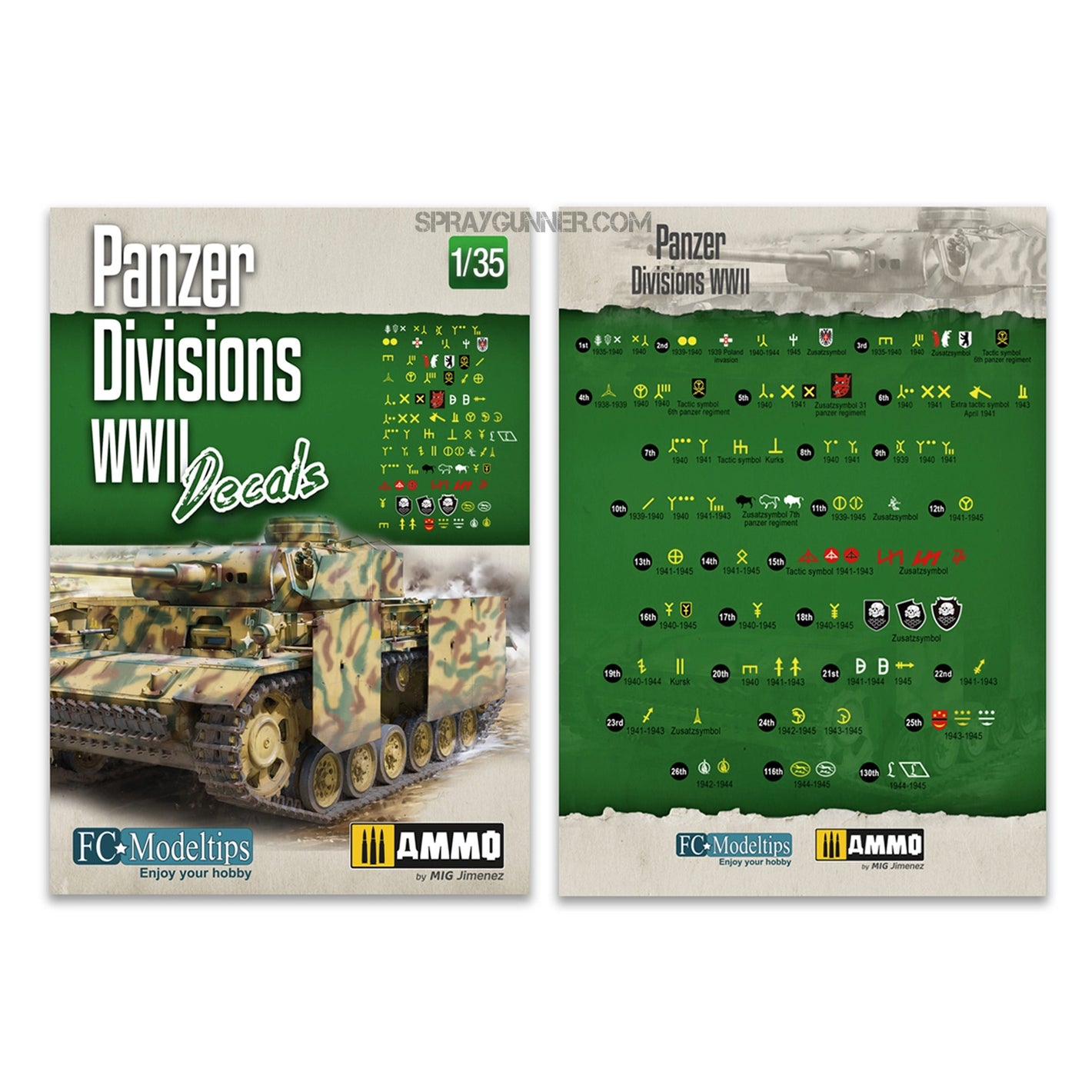 AMMO by MIG Decal Sheets - Panzer Divisions WWII Decals 1/35