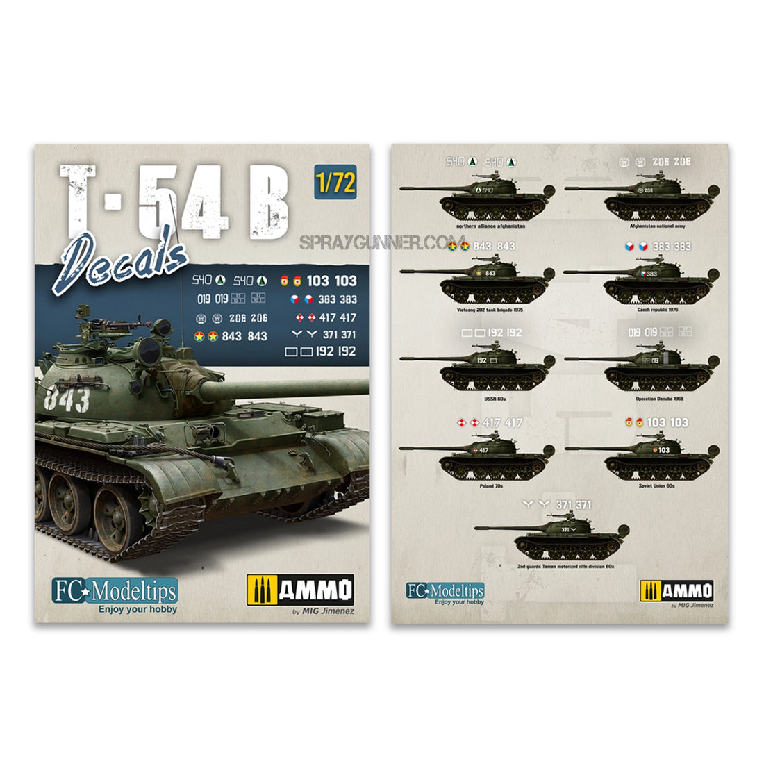 AMMO by MIG Decal Sheets - T-54B. Decals 1/72 - SprayGunner