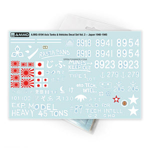 AMMO by MIG Decal Sheets - Axis Tanks & Vehicles Decal Set Vol. 2 - Japan 1940-1945 (1/35 scale)