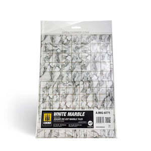 AMMO by MIG White Marble. Square Die-cut Marble Tiles - 2 pcs