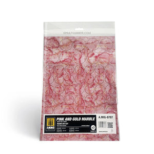 AMMO by MIG Pink and Gold Marble. Round Die-cut for Bases for Wargames - 2 pcs