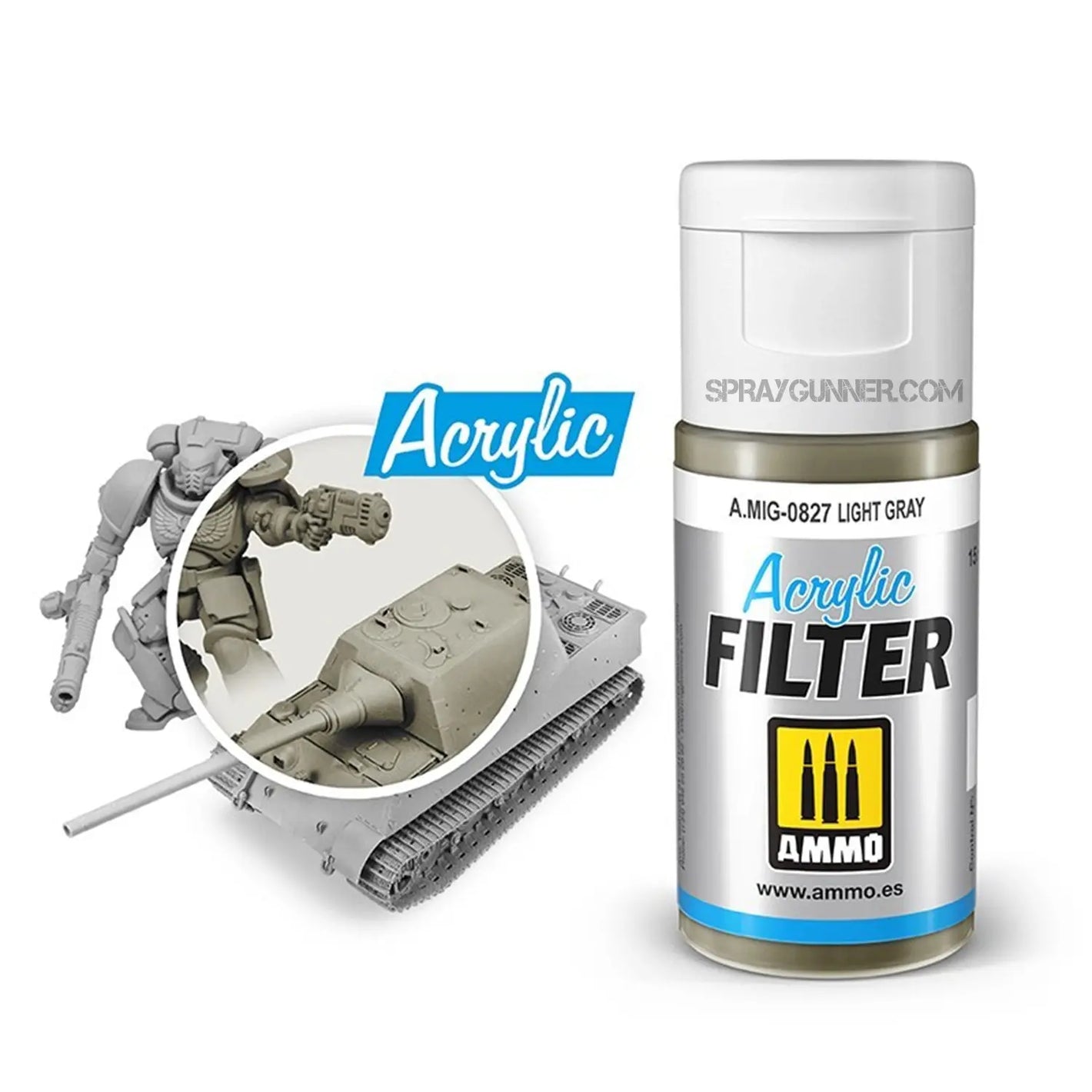 AMMO ACRYLIC FILTER Light Gray AMMO by Mig Jimenez