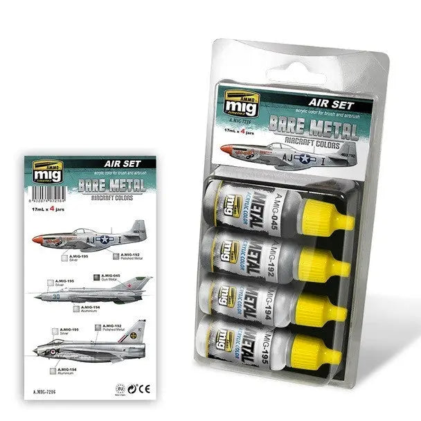 AMMO by MIG Acryl-Sets - BARE METAL AIRCRAFT COLORS