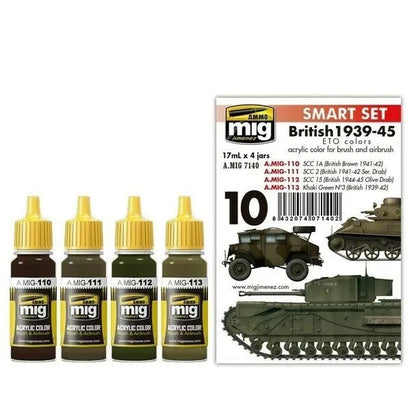 AMMO by MIG Acrylic Sets - BRITISH 1939-45 EUROPEAN COLORS - SprayGunner