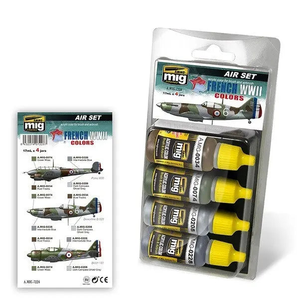 AMMO by MIG Acrylic Sets - FRENCH WWII AIRCRAFT COLORS