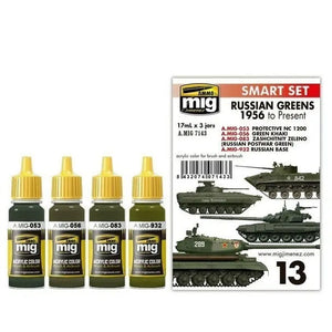 AMMO by MIG Acrylic Sets - RUSSIAN GREENS - 1956 TO PRESENT - SprayGunner