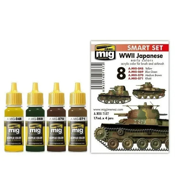 AMMO by MIG Acrylic Sets - WW II JAPANESE AFV EARLY COLORS