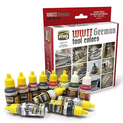 AMMO by MIG Acrylic Sets - WWII GERMAN TOOL COLORS - SprayGunner