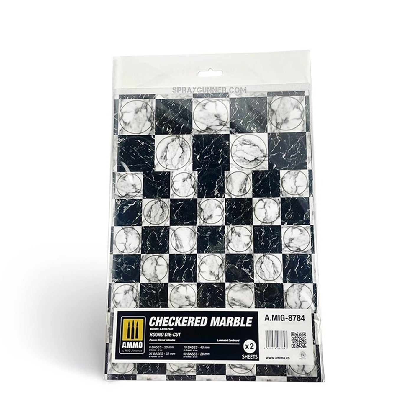 AMMO by MIG Checkered Marble. Round Die-cut for Bases for Wargames - 2 pcs AMMO by Mig Jimenez at SprayGunner