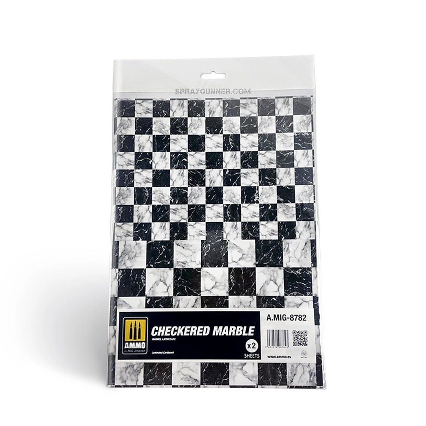 AMMO by MIG Checkered Marble. Sheet of Marble - 2 pcs AMMO by Mig Jimenez at SprayGunner