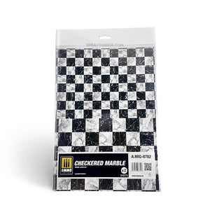 AMMO by MIG Checkered Marble. Sheet of Marble - 2 pcs AMMO by Mig Jimenez at SprayGunner