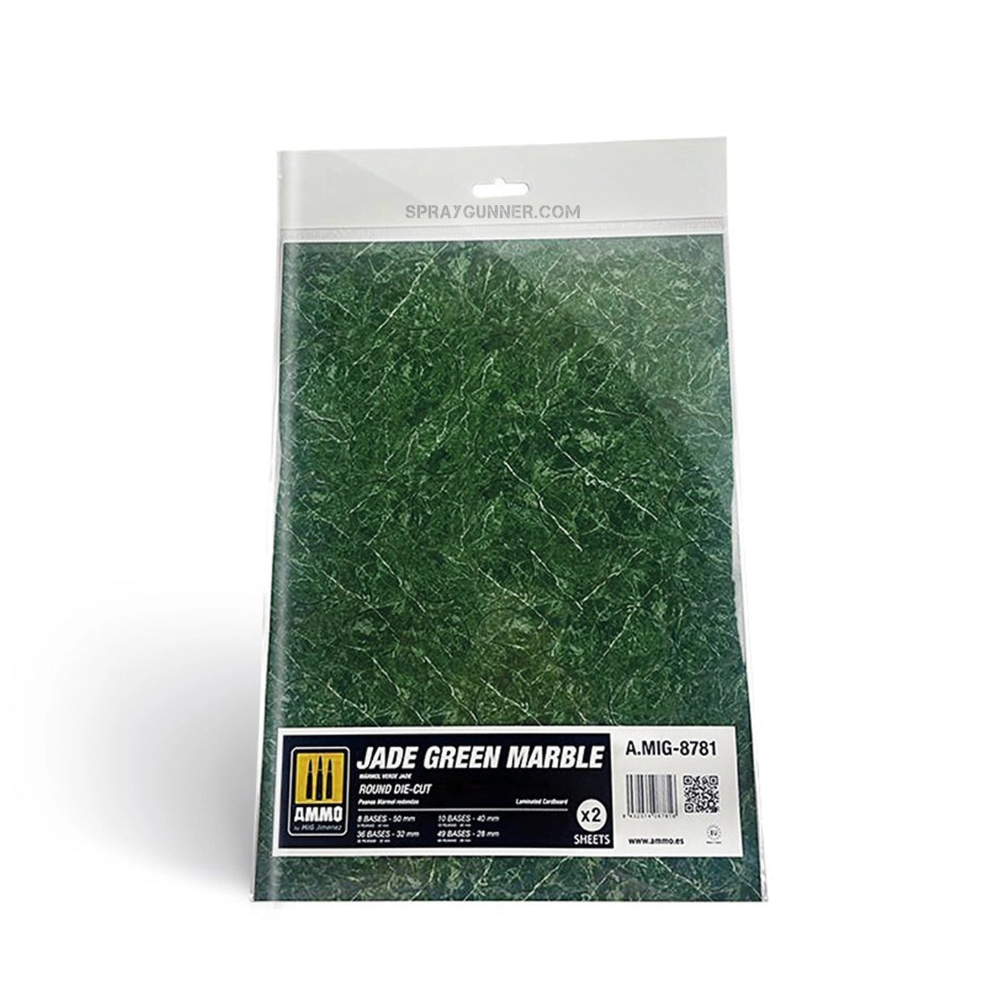 AMMO by MIG Jade Green Marble. Round Die-cut for Bases for Wargames - 2 pcs AMMO by Mig Jimenez at SprayGunner