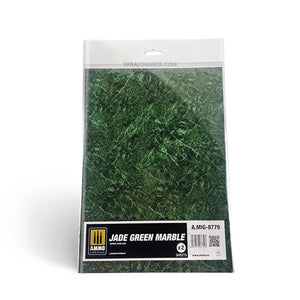 AMMO by MIG Jade Green Marble. Sheet of Marble - 2 pcs AMMO by Mig Jimenez at SprayGunner