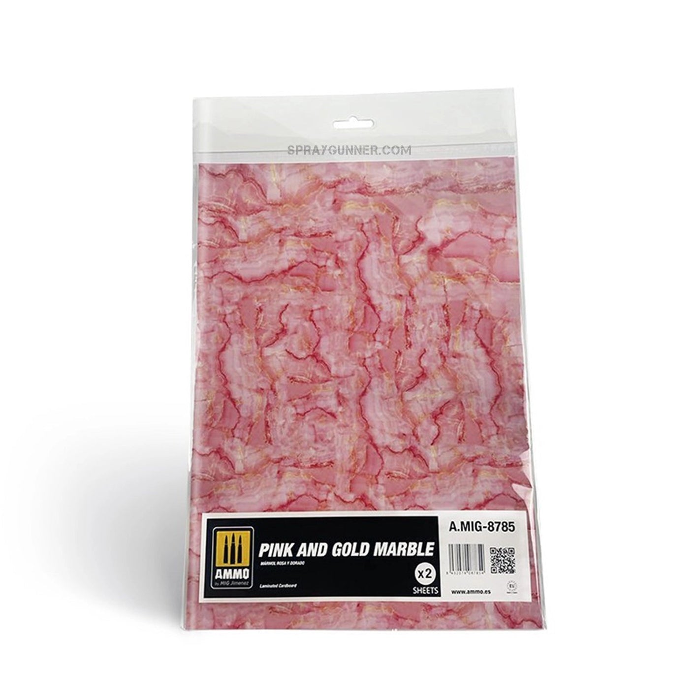 AMMO by MIG Pink and Gold Marble. Sheet of Marble - 2 pcs AMMO by Mig Jimenez at SprayGunner