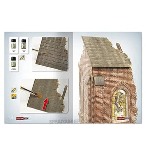 AMMO by MIG Publications - How to Paint Brick Buildings. Colors & Weathering System Solution Book (Multilingual) AMMO by Mig Jimenez