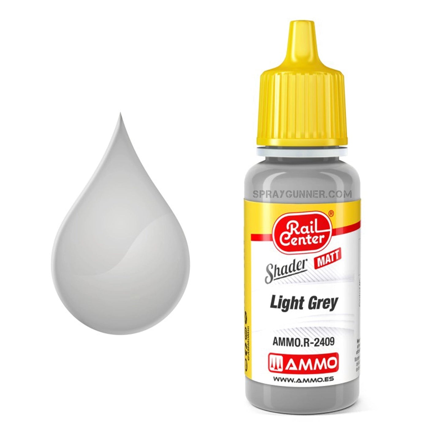 AMMO by MIG Rail Center Matt Shader Light Grey 17ml AMMO by Mig Jimenez at SprayGunner