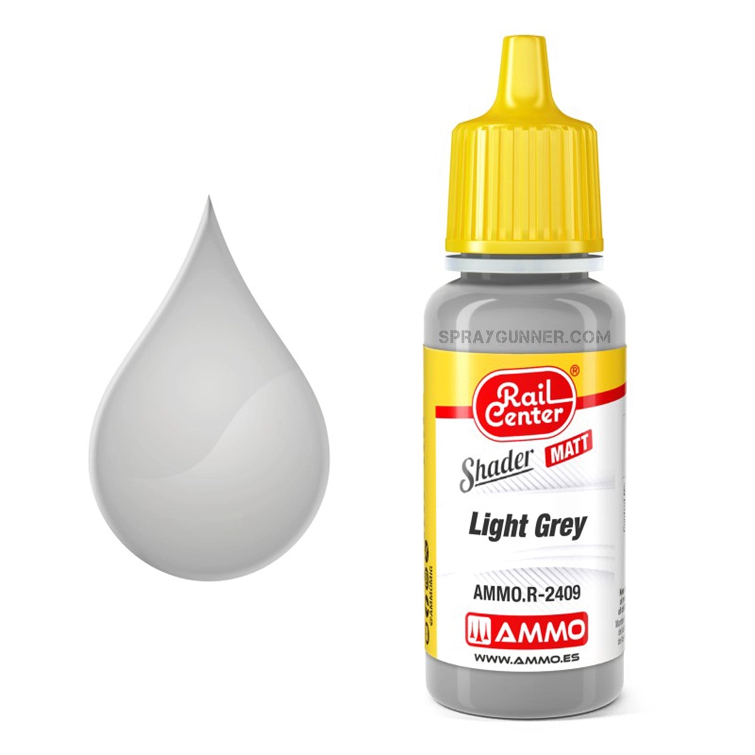 AMMO by MIG Rail Center Matt Shader Light Grey 17ml AMMO by Mig Jimenez at SprayGunner
