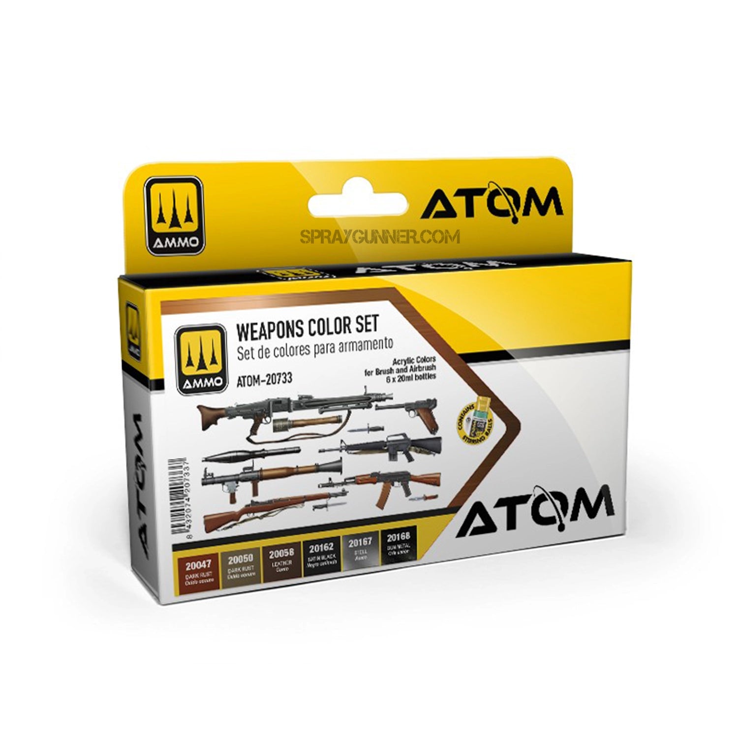 Colorforms Gun Set ATOM Weapons Color Set | Precision Paints | Realistic Finishes