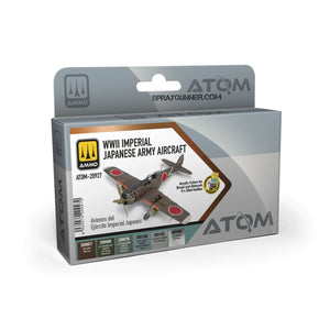 ATOM WWII Imperial Japanese Army Aircraft Set airbrush paint by SprayGunner. Acrylic colors for scale models, ideal for historical accuracy.