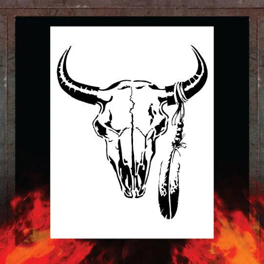 Air Shot Stencil: Cow Skull