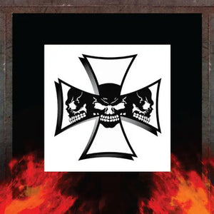 Air Shot Stencil: Iron Cross Skull - SprayGunner