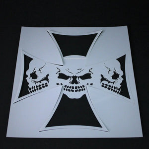 Air Shot Stencil: Iron Cross Skull - SprayGunner