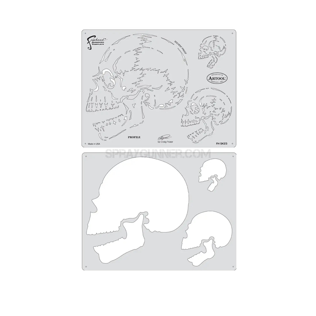 Artool Horror of Skullmaster Profile Freehand Airbrush Template by Craig Fraser Artool