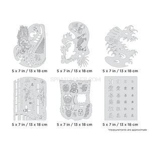 Artool Kanji Master Mini Series Set Freehand Airbrush Template by Dennis Mathewson Artool